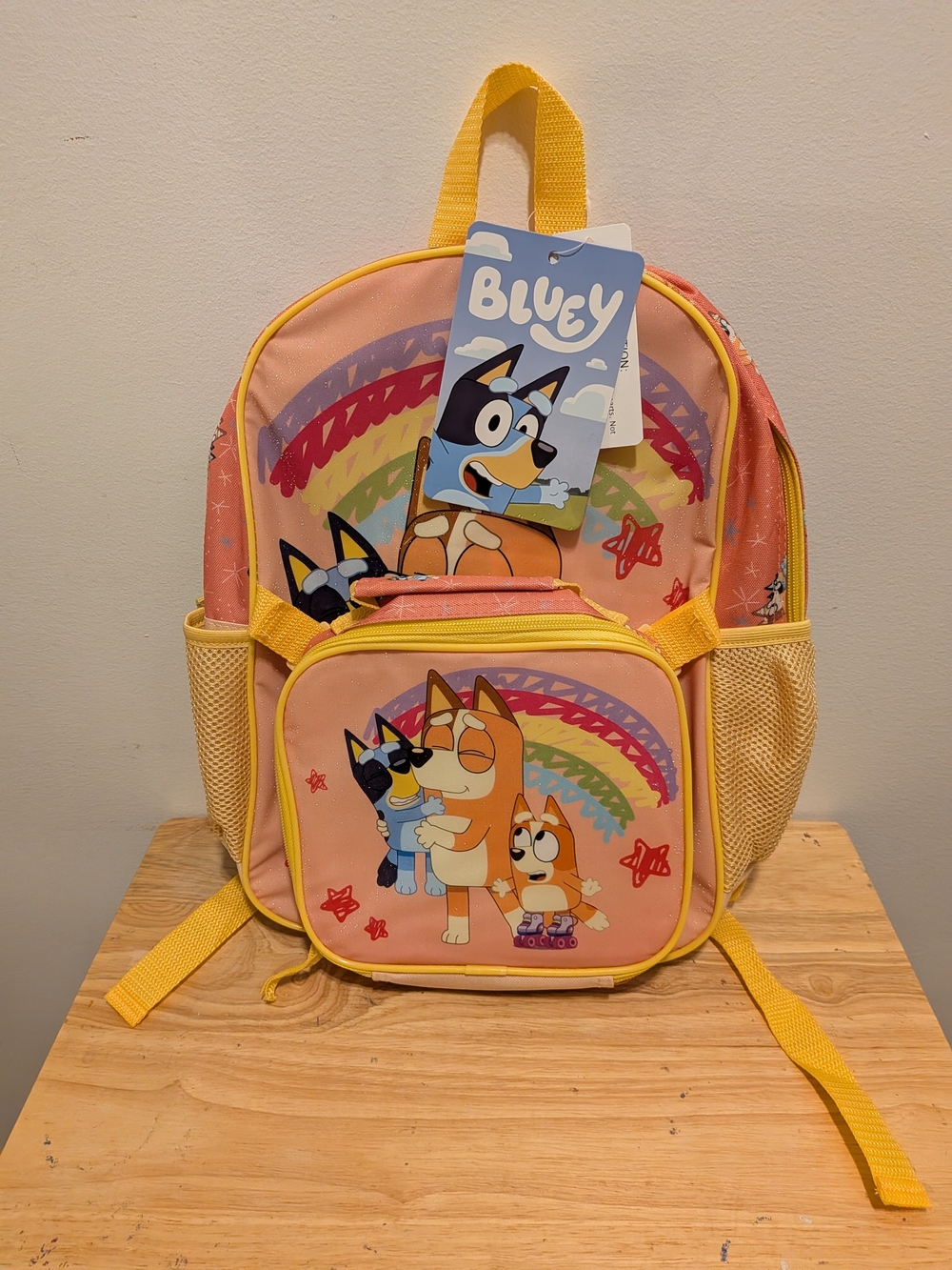 Bluey Kids Backpack in Peach & Yellow